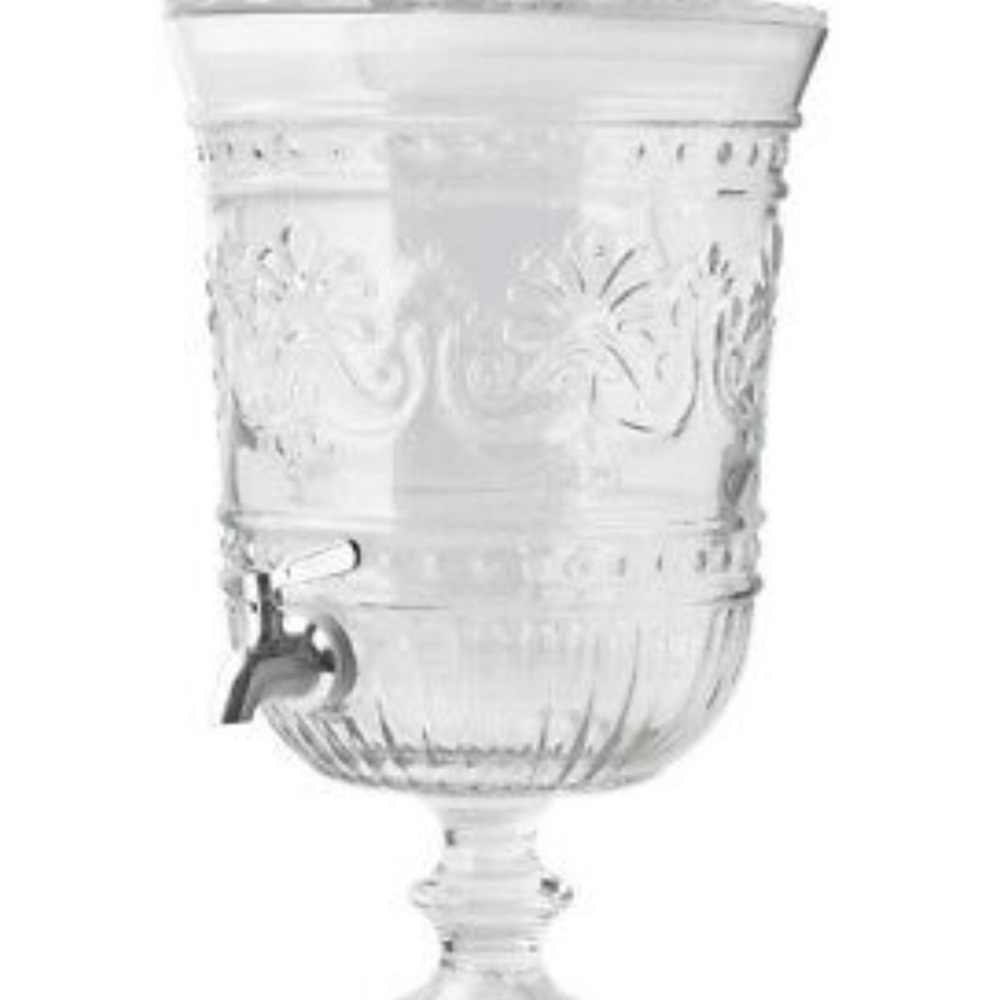 🌺🎁 NEW Pioneer Woman Cassie Glass Emboss Beverage Dispenser - Picture 7 of 12